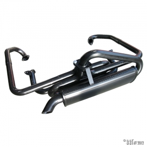  Q u i e t    B a j a   w i t h   b l a c k   o v a l   m u f f l e r ,   m o u n t i n g   w i t h o u t   h e a t   e x c h a n g e r