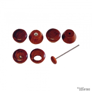 Rose wood dash knob set 6 pièces